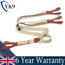 Mens Elasticated Trouser Braces Y Shape Suspenders Adjustable with Button Hole
