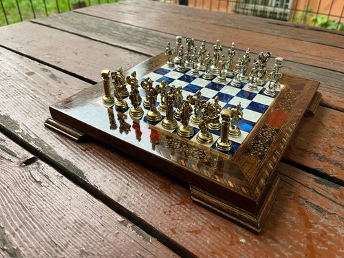 Blue chessboard pearl chess - pearl,