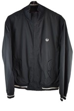 FRED PERRY Black Windcheater Jacket size M Mens Full Zip Bomber Casual Outdoors