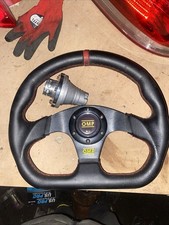 OMP FLAT BOTTOM STEERING WHEEL