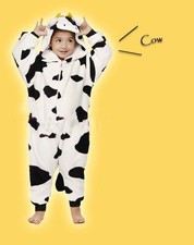 Halloween Kids Animal Cow One piece jumpsuit pyjamas Sleepwear Unisex Costume