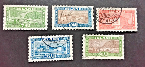 Stamps iceland 144 148 used - iceland,