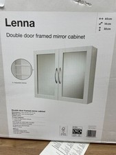 Lenna Double Framed Door Mirror Cabinet WHITE