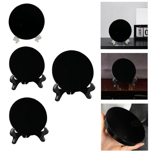Obsidian stone disc round - obsidian,