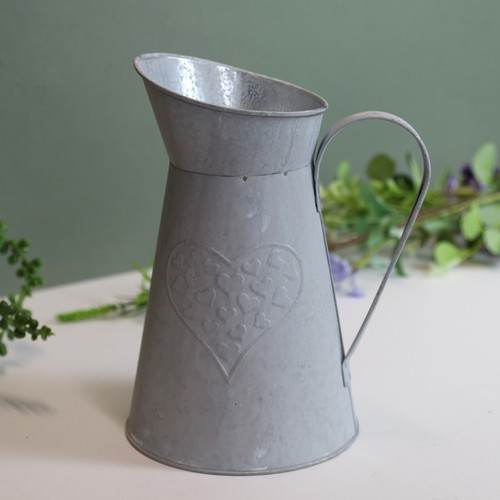 22cm heart vintage grey - 22cm, zinc