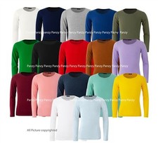 Girls Long Sleeve Plain Top