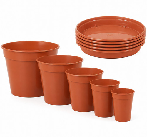 Terracotta plastic plant pot - plant, &