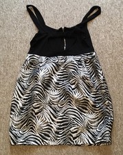 NEXT RUNWAY COLLECTION SILVER ZEBRA PARTY DRESS WITH STRAPS UK 12