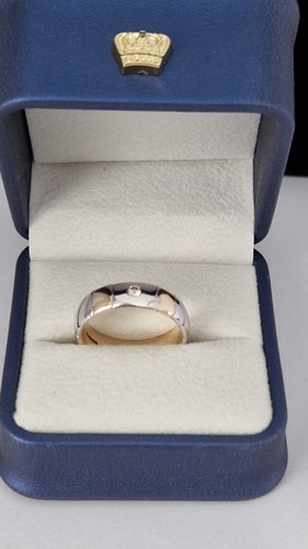 Mens diamond 9ct yellow - 9ct, yellow+white