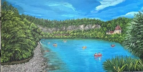 Acrylic landscape painting - acrylic,