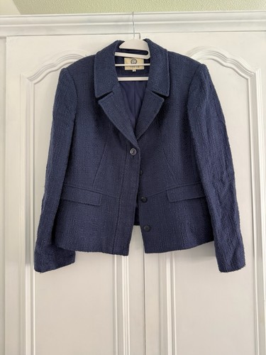 Vintage viyella navy bouclé - /,