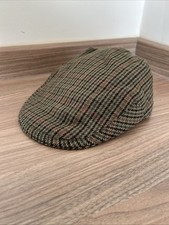 Vintage Barbour Flat Cap Tweed Check Size 7 57cm Pure Wool D577 Scotland
