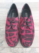 Urban Outfitters Label Deena & Ozzy Womans Red Leopard Print Shoes Size 6 EU 39