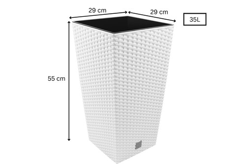 Plant pot square rattan - plant,