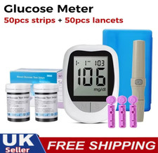 Blood Glucose Sugar Monitor Diabetes Testing Kit +50 Test Strips +50 Lancets