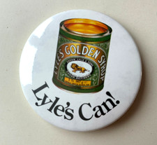 Lyle's Golden Syrup badge 1980s Lyles Lyle's Can! large / 5cm