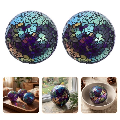 3pcs purple glass decorative - 3pcs,