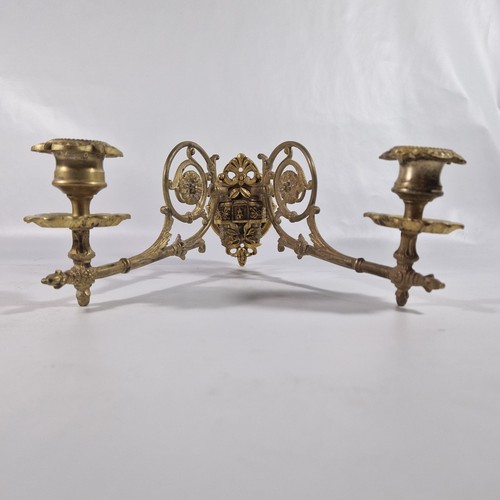 Antique brass piano double - brass,
