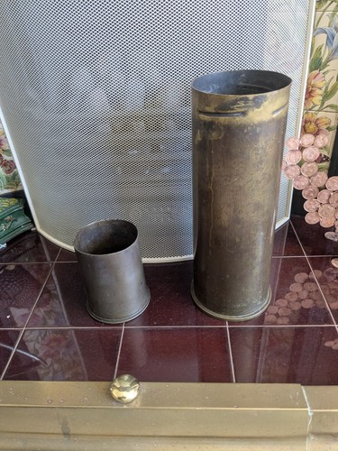 Antique brass shell case - shell,