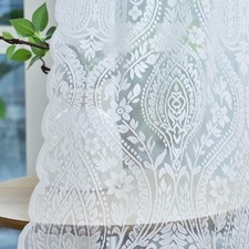Ivory Lace Curtains 84 Inches