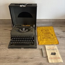 Vintage GREY Imperial ‘The Good Companion’ Typewriter, Case, Tools & Cloth VGC