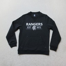 Glasgow Rangers Sweatshirt Kids Junior Medium Black Castore Pullover Crew NWOT
