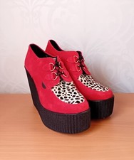  Underground Creepers women suede and pony hair platform boots UK 5 EUR 38 NEW 