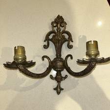 Antique Brass Wall Light Lamp Sconce Old Vintage Candle Holder