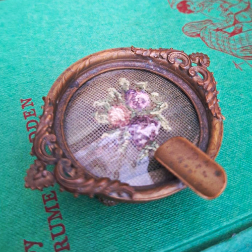 Vintage brass petit point - brass,