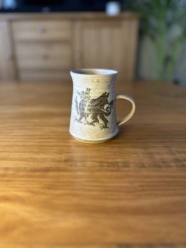 Wales mug handmade - with, dragon