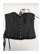 Womens Black Brocade Overbust