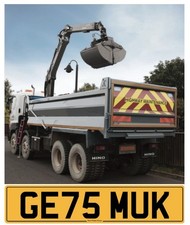 Cherished Number plate poo muck away grab waste skip plant hire tipper private 