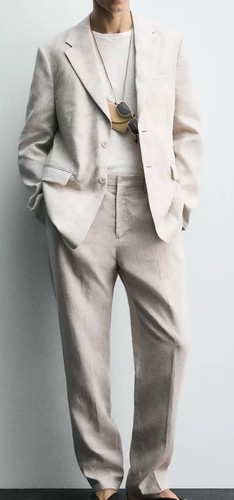 Zara mens 100 linen suit - 100%,