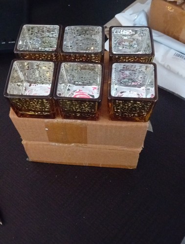 Box gold tea light - box,
