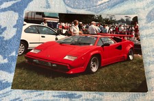 FAST CAR PHOTO SPORTS CAR RACING PHOTOGRAPH RED LAMBORGHINI COUNTACH PICTURE.