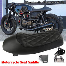 For Cafe Racer Honda CB Suzuki Fitting Motorcycle Seat Black Hump Vintage Saddle