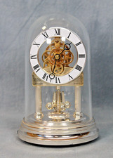 Rhythm Japan Gold Quartz Anniversary Moving Mantel Clock & Dome Working 4RG742