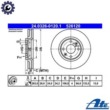 2x BRAKE DISC 24.0326-0120.1