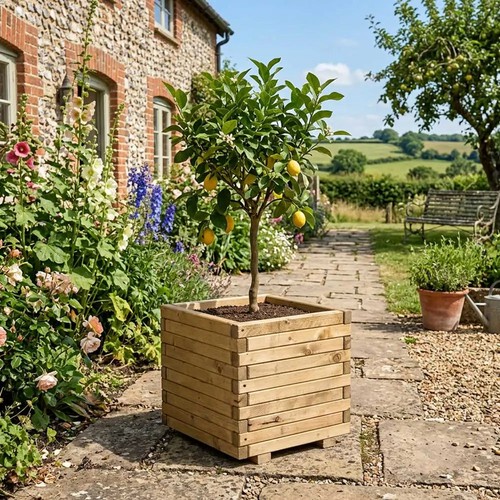 Natural pine raised - natural, cube