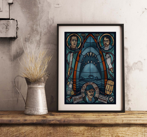 Stained glass jaws music - a4,