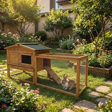 Wooden Rabbit Hutch 60 in