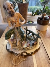 Vintage Capodimonte Fisherman