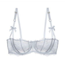 Women Sexy Ultra-thin Beauty 1/2 Cup Bralette Varsbaby Sheer Lace Unlined Bra