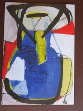 ART Postcard Karel Appel BIRD Mixed Media on Paper Jaski Gallery Amsterdam LARGE