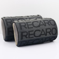 2pcs Recaro GrayFabric Headrest Pillow Supports Racing Neck Rest Seat Material