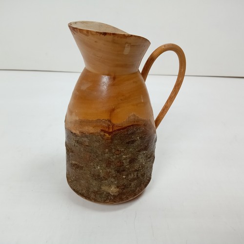 Rustic hand carved wooden - rustic, jug/