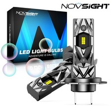 NOVSIGHT Pair H7 LED Headlight Bulbs 60W High or Low Beam 6500K White Bright