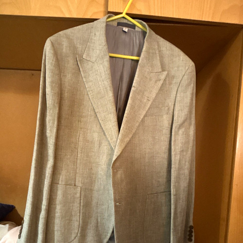 Linen suit jacket - suit, grey
