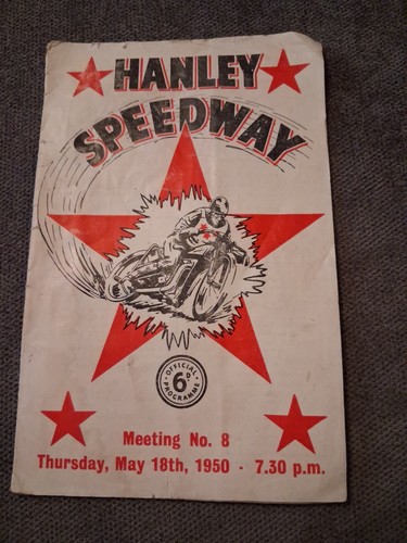 Hanley speedway 1950 stoke - hanley, v