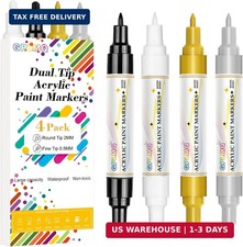 4 Pack Dual Tip Acrylic Paint
